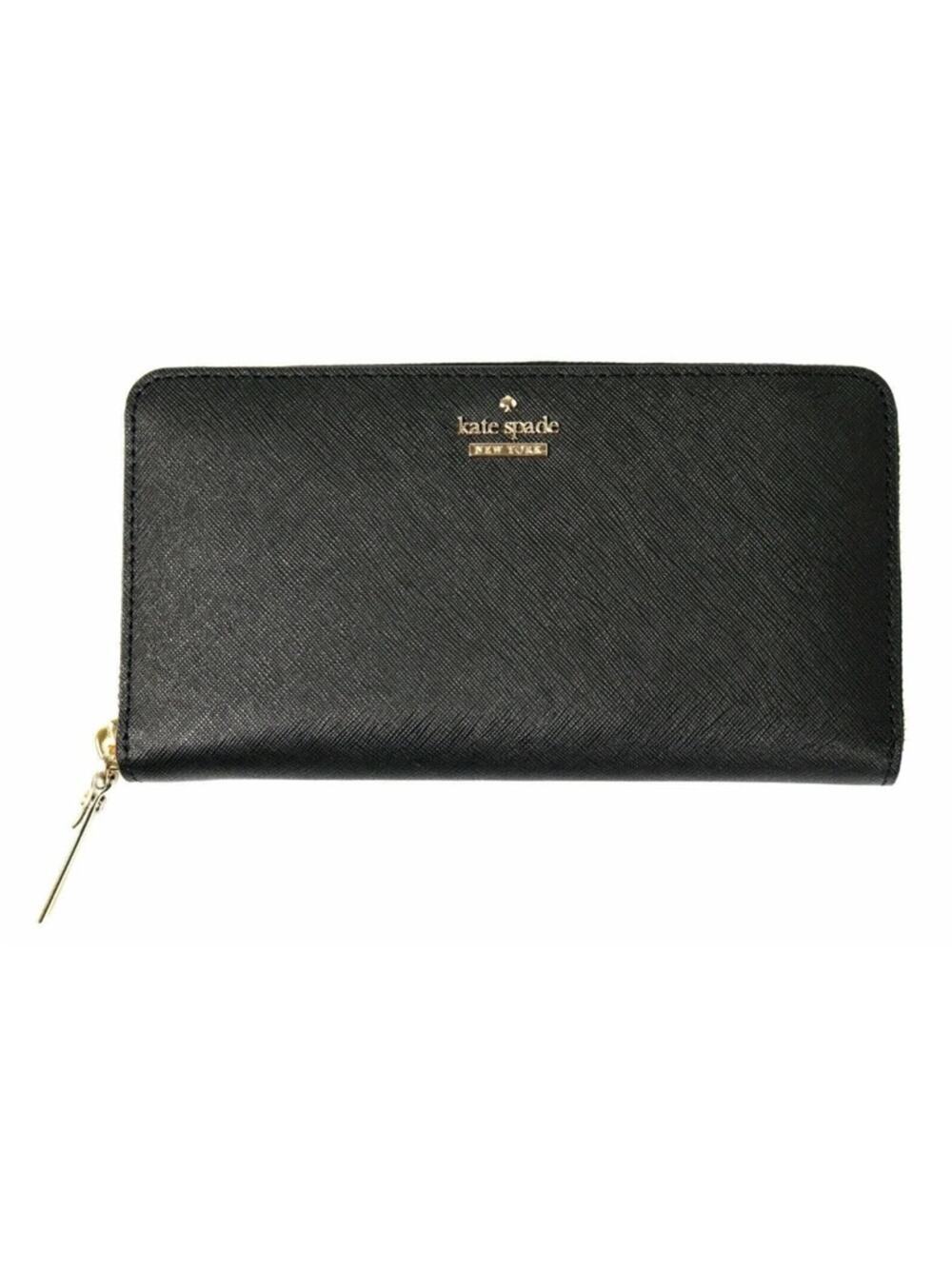 Kate Spade Cameron Street Lacey Black Wallet Saffiano Leather Zip Continental